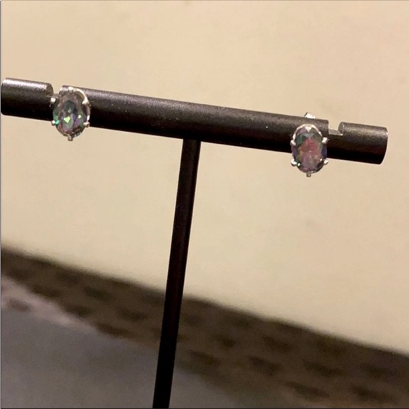 Rainbow topaz earrings - Picture 3 of 4